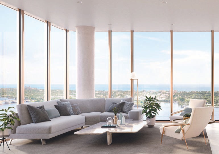 A living area in one of the 83 luxury residences