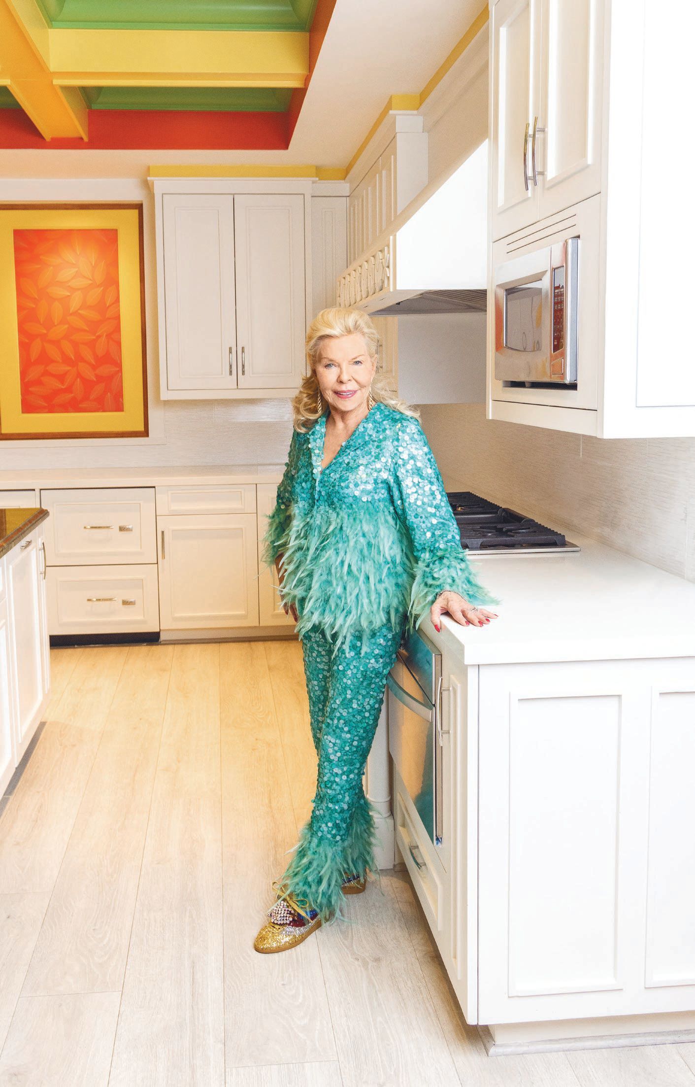 Philanthropist Lois Pope in her newly rennovated kitchen in Manalapan. PHOTOGRAPHED BY CAPEHART